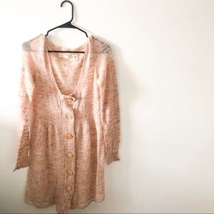 Sleeping on Snow long pink button down cardigan